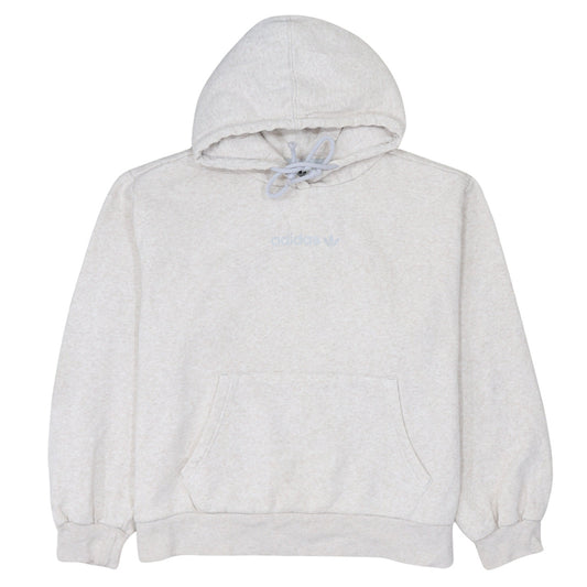Adidas Women Beige Pullover Hoodie UK 12 Classic Logo Sweatshirt