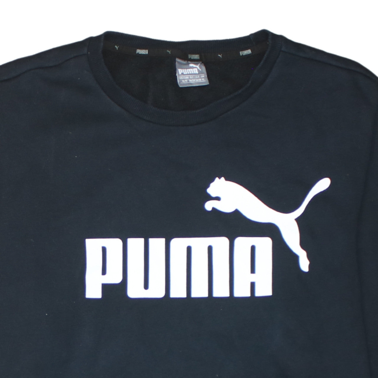 Puma Men’s Black XL Crew Neck Logo Pullover Sweatshirt