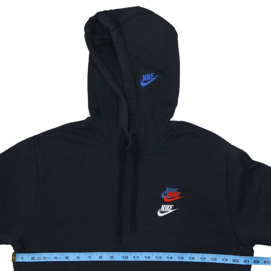 Nike Men’s Black Pullover Hoodie M Logo Embroidered Sportswear