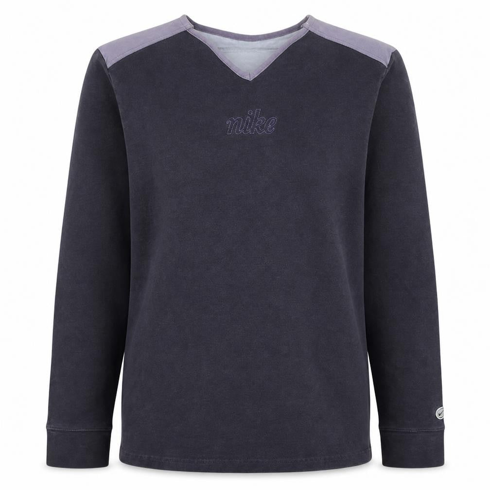 Nike Womens Purple Long Sleeve V-Neck Pullover Sweatshirt Size M