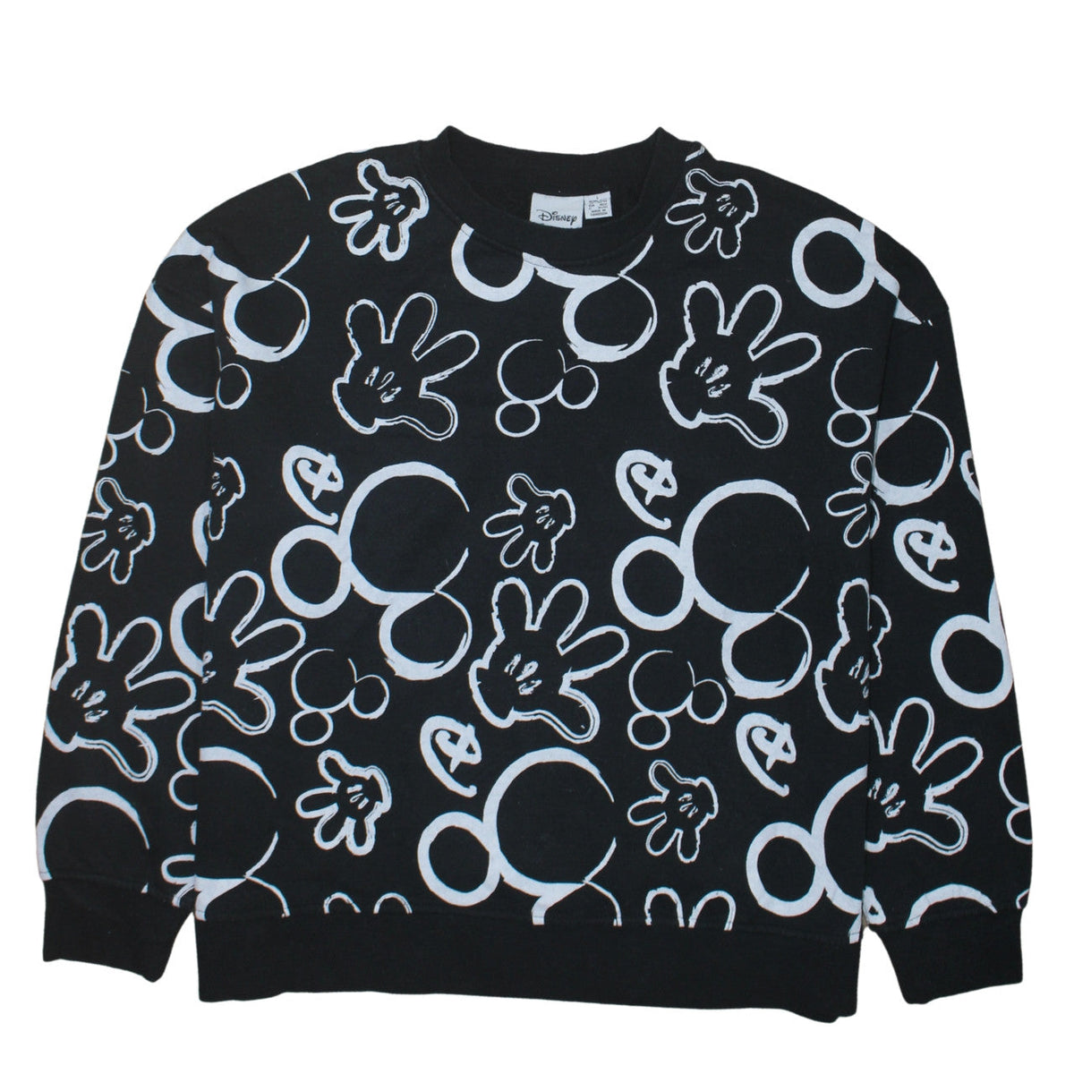 Disney Women’s Black Mickey Print Pullover Sweatshirt Size L