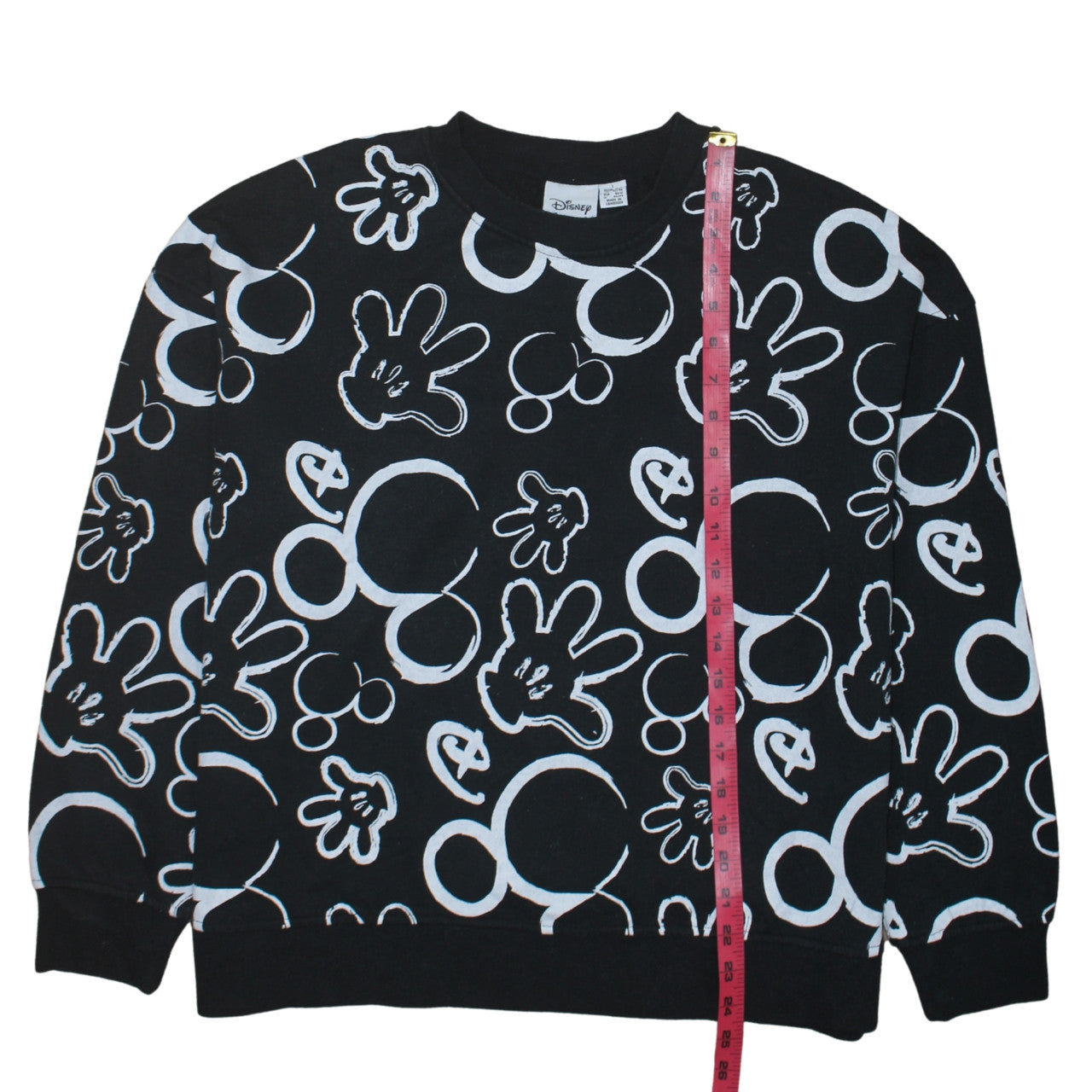 Disney Women’s Black Mickey Print Pullover Sweatshirt Size L