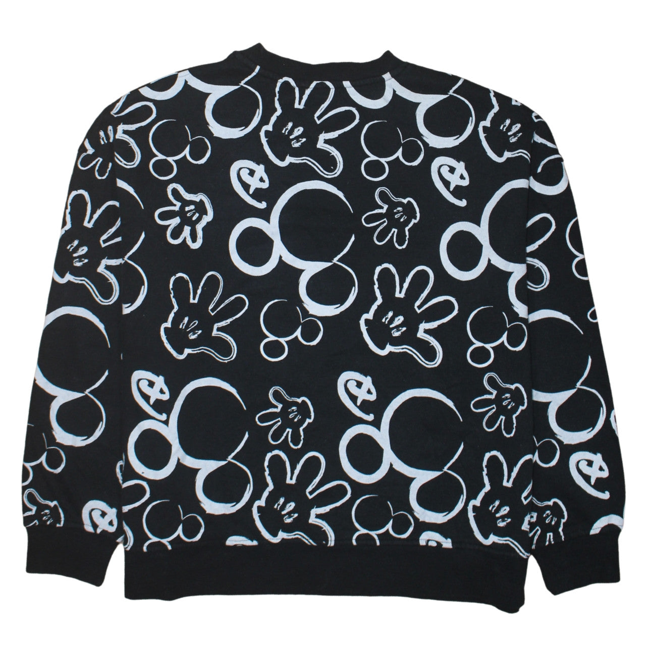 Disney Women’s Black Mickey Print Pullover Sweatshirt Size L