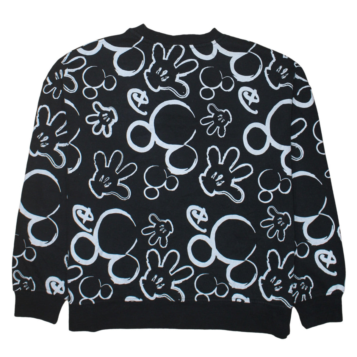 Disney Women’s Black Mickey Print Pullover Sweatshirt Size L