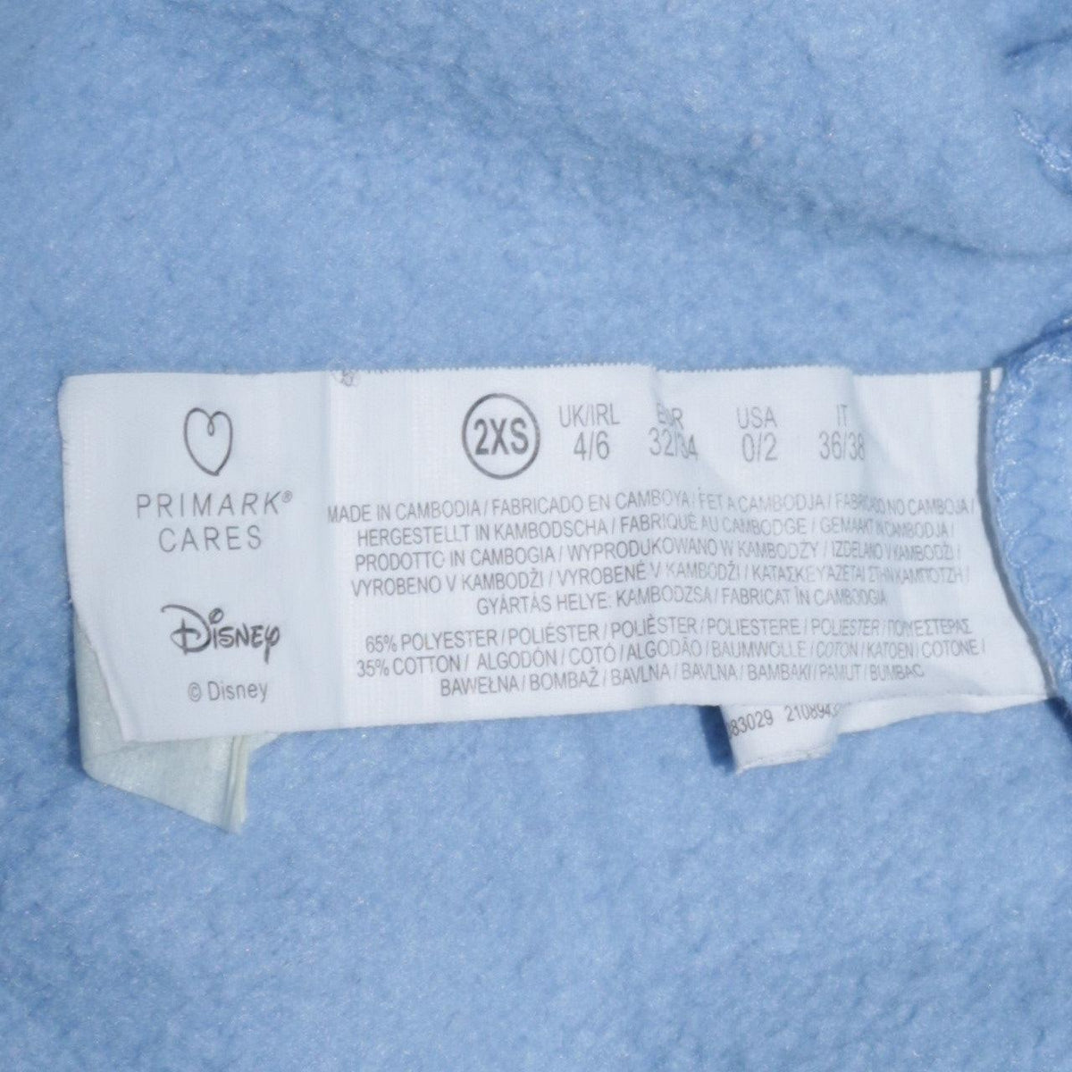 Disney Primark Women Blue 2XS Pullover Hoodie with Mickey Print