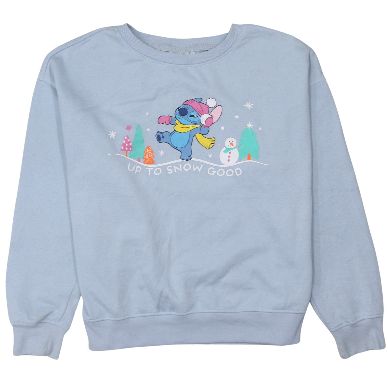 Disney Primark Women Blue Stitch Sweatshirt Size S 10/12 Pullover