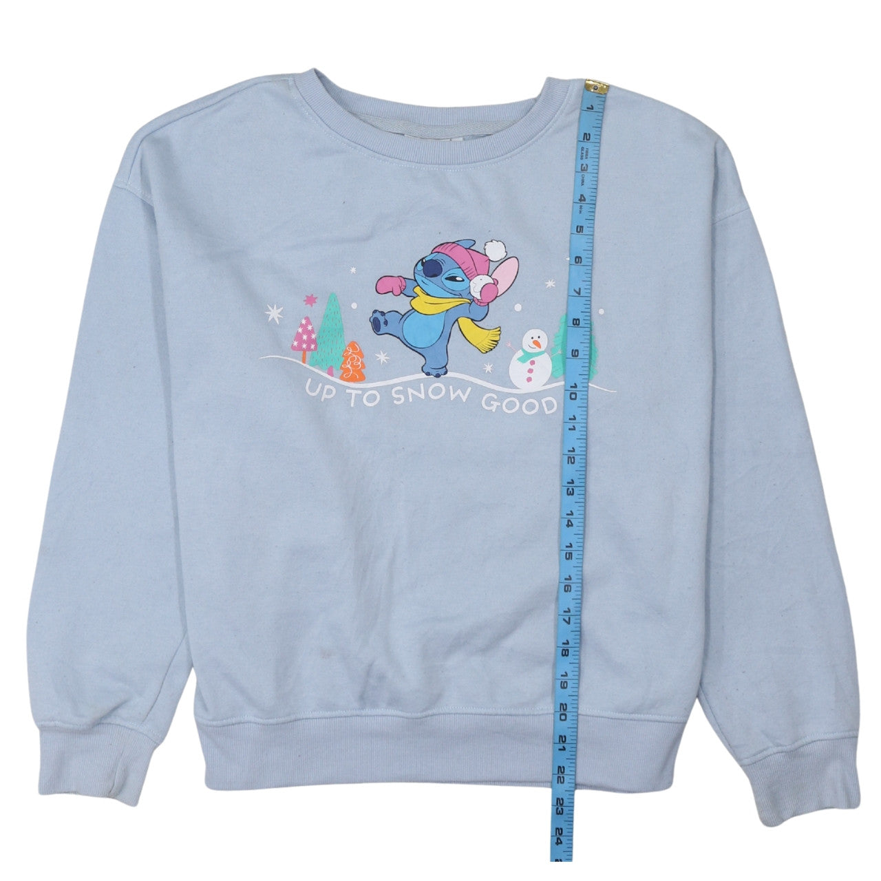 Disney Primark Women Blue Stitch Sweatshirt Size S 10/12 Pullover