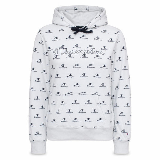 Champion Women's White Logo Print Pullover Hoodie Size S