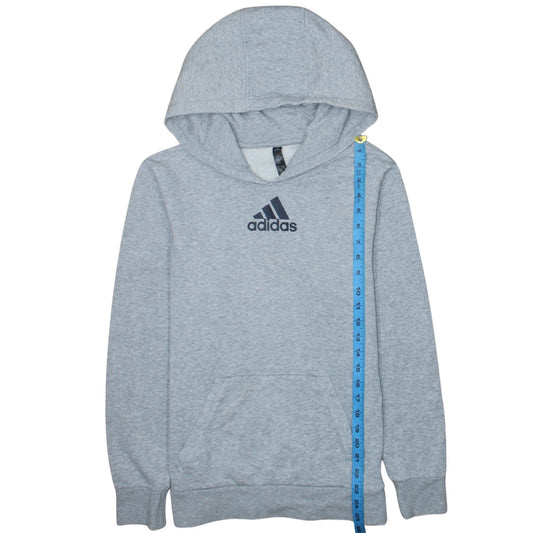 Adidas Men’s Grey Pullover Hoodie Size S Sports Logo Sweatshirt