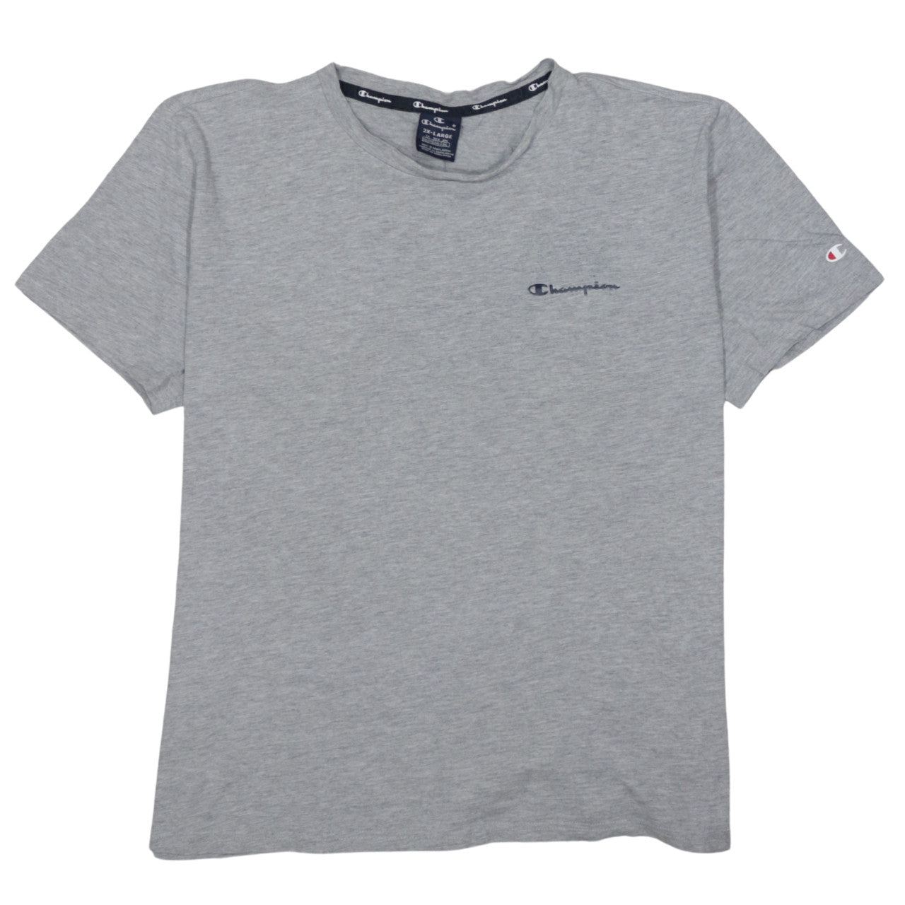 Champion Men's Grey 2XL Crew Neck Short Sleeve Cotton T-Shirt