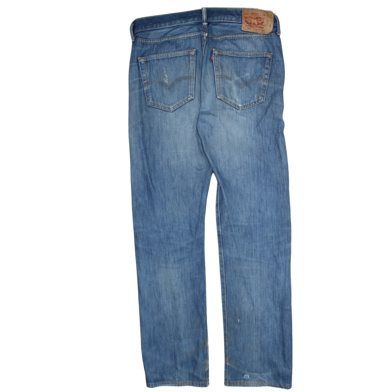 Levi's 501 Men's Blue Straight Leg Distressed Denim Jeans W36 L34