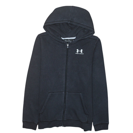 Under Armour Boys Black Full Zip Hoodie YXL 14-15 Years ColdGear