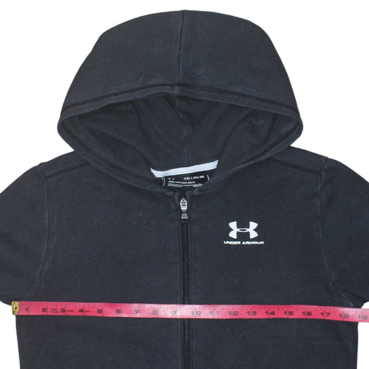 Under Armour Boys Black Full Zip Hoodie YXL 14-15 Years ColdGear