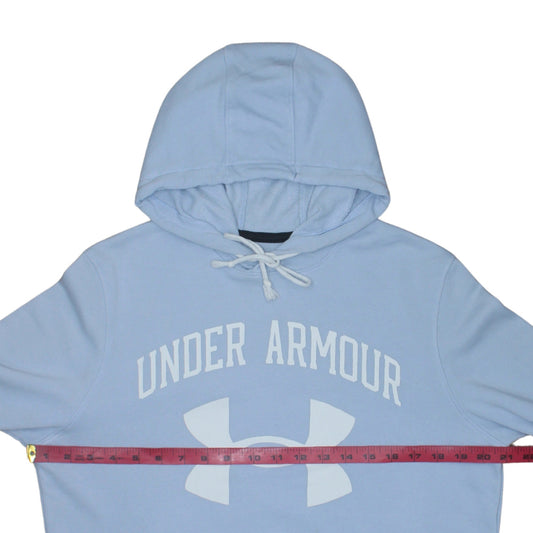 Under Armour Women Blue Pullover Hoodie Medium Loose Fit Logo Sweatshirt