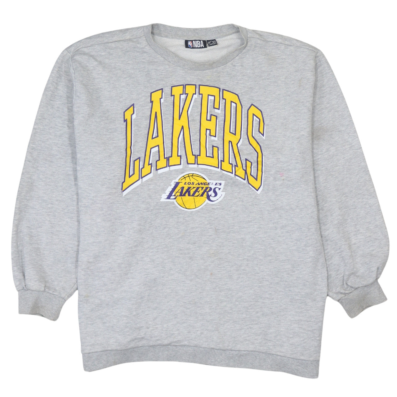 NBA Los Angeles Lakers Womens Grey Crew Neck Pullover Sweatshirt L