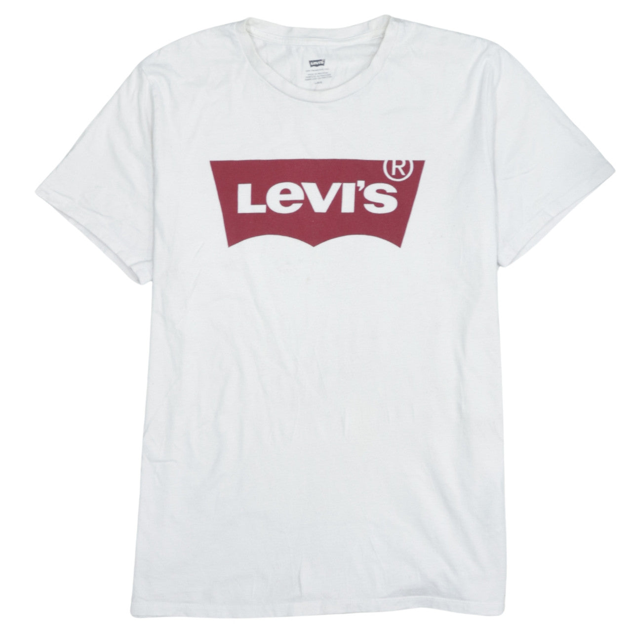 Levi's Men's White Logo Graphic Crew Neck Short Sleeve T-Shirt L
