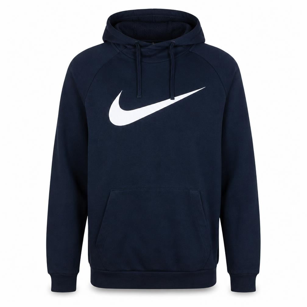 Nike Men's Blue Pullover Hoodie Medium Dri-FIT Logo Sweatshirt