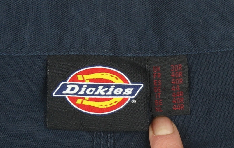 Dickies Men's Blue 30R Cargo Work Trousers Polyester Cotton Blend