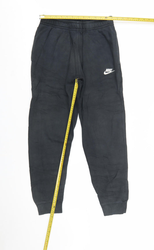 Nike Men's Black Jogger Sweatpants S Regular Fit Fleece Trousers