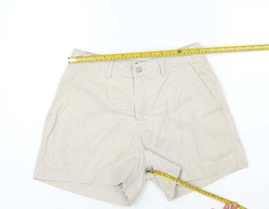 Lee Women Beige Cotton Chino Shorts Size 10 Petite Casual