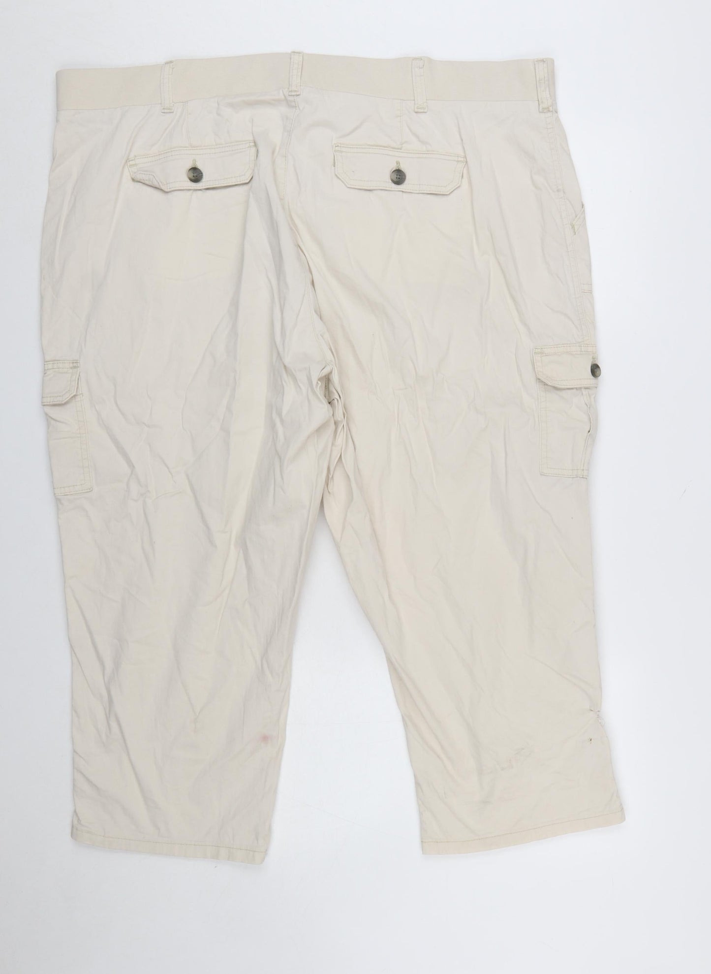 Lee Womens Beige Cargo Capri Trousers Size 24W Relaxed Fit Mid Rise