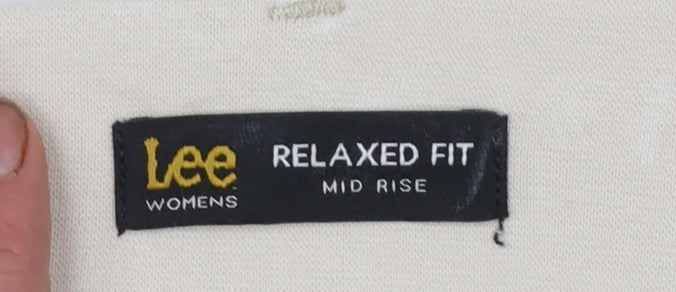 Lee Womens Beige Cargo Capri Trousers Size 24W Relaxed Fit Mid Rise