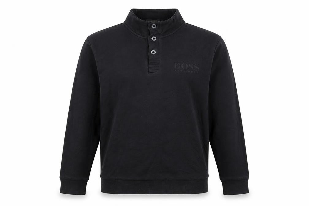 Hugo Boss Men's Black Henley Sweatshirt Size L