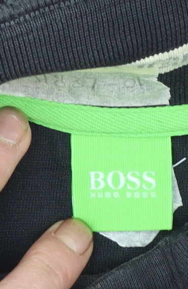 Hugo Boss Men's Black Henley Sweatshirt Size L