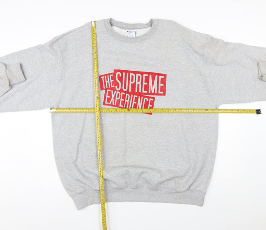 Champion Men's Grey XL Pullover Sweatshirt The Supreme Experience Graphic