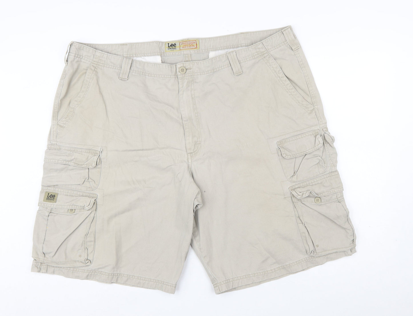 Lee Mens Beige Cargo Shorts Size 44 Regular Fit Cotton
