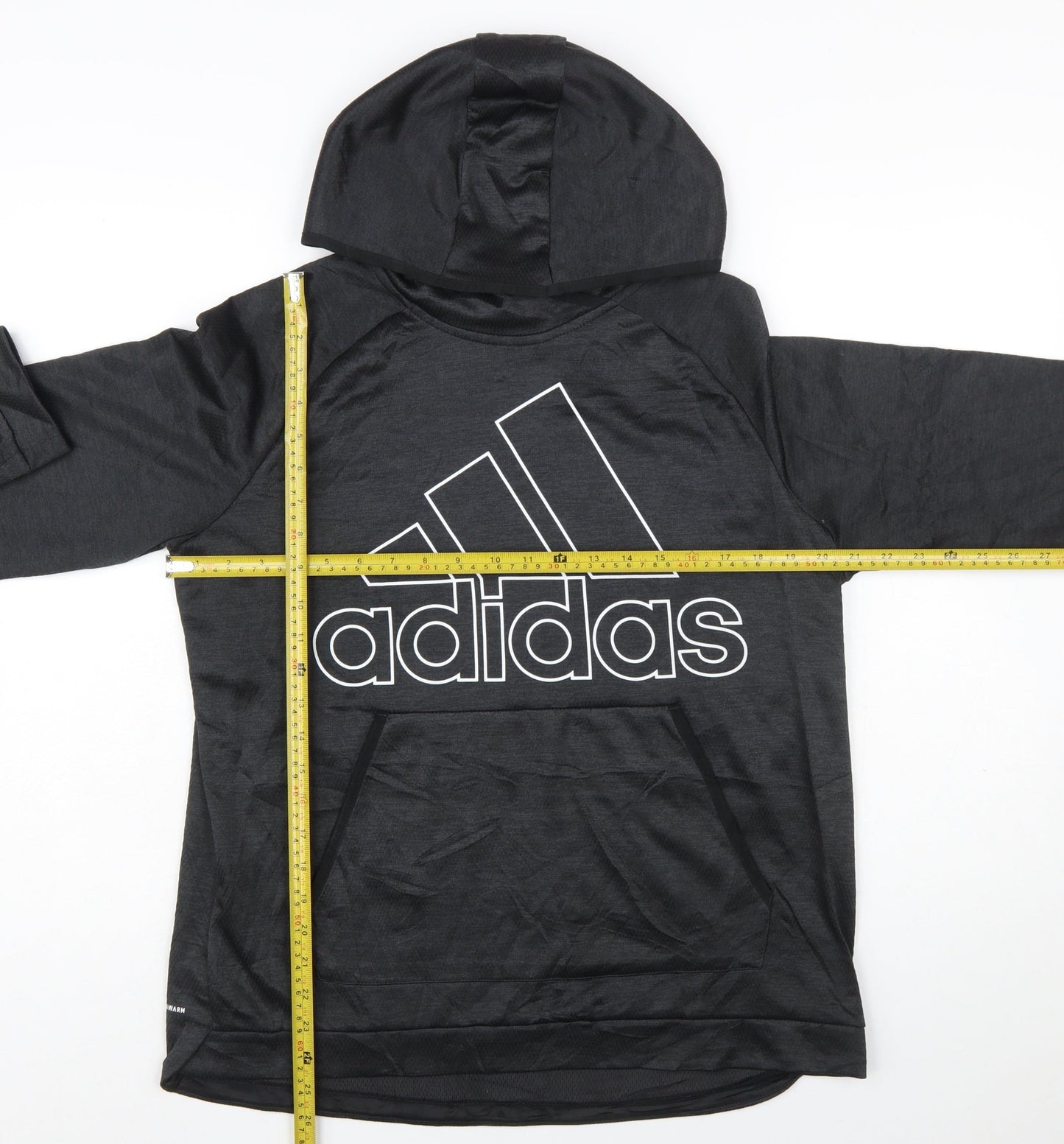 Adidas Women's Black Pullover Hoodie Size L 16-18 Polyester Athletic