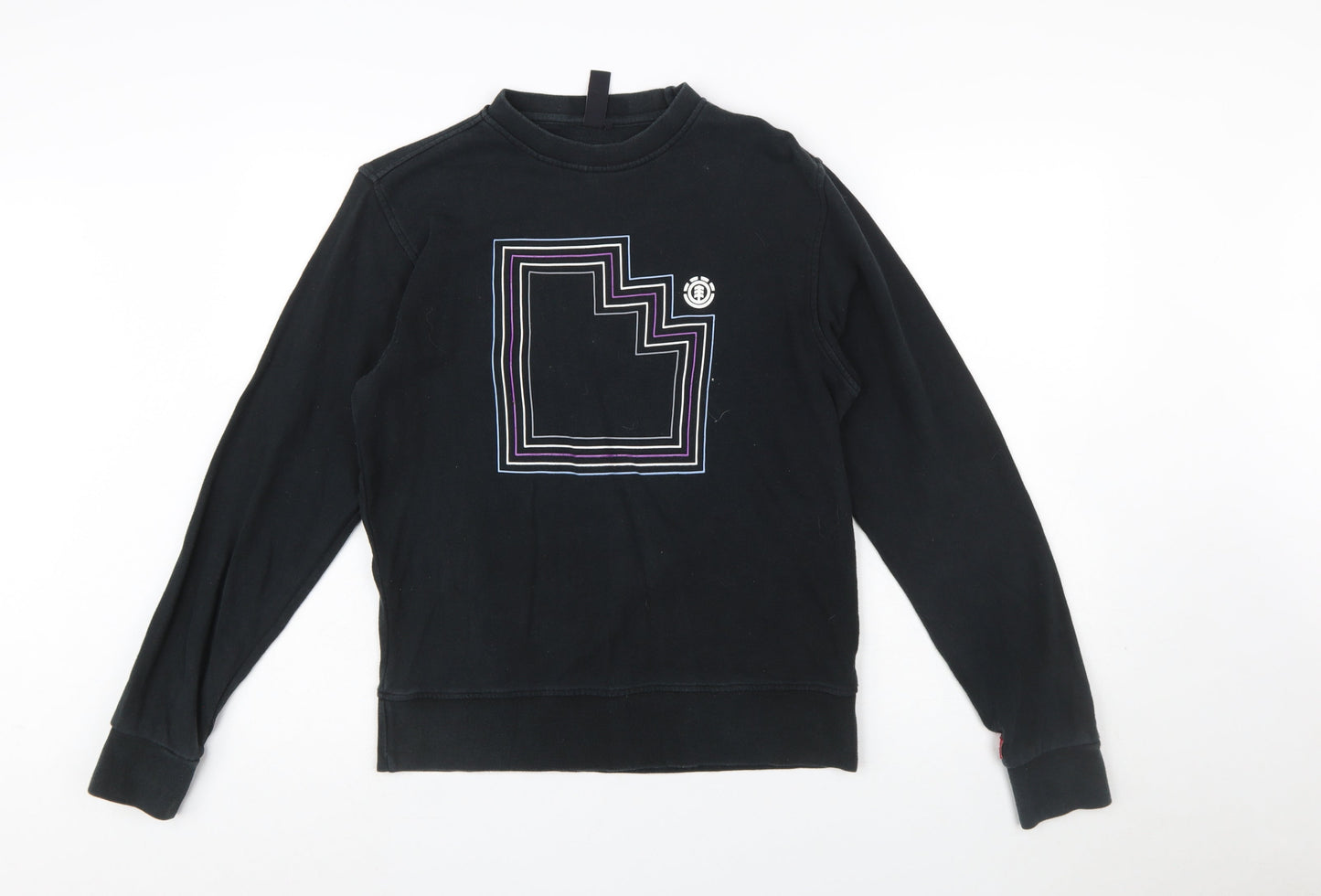 Element Men's Black Small Crew Neck Graphic Sweatshirt