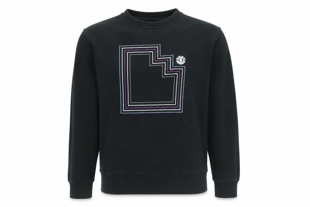 Element Men's Black Small Crew Neck Graphic Sweatshirt