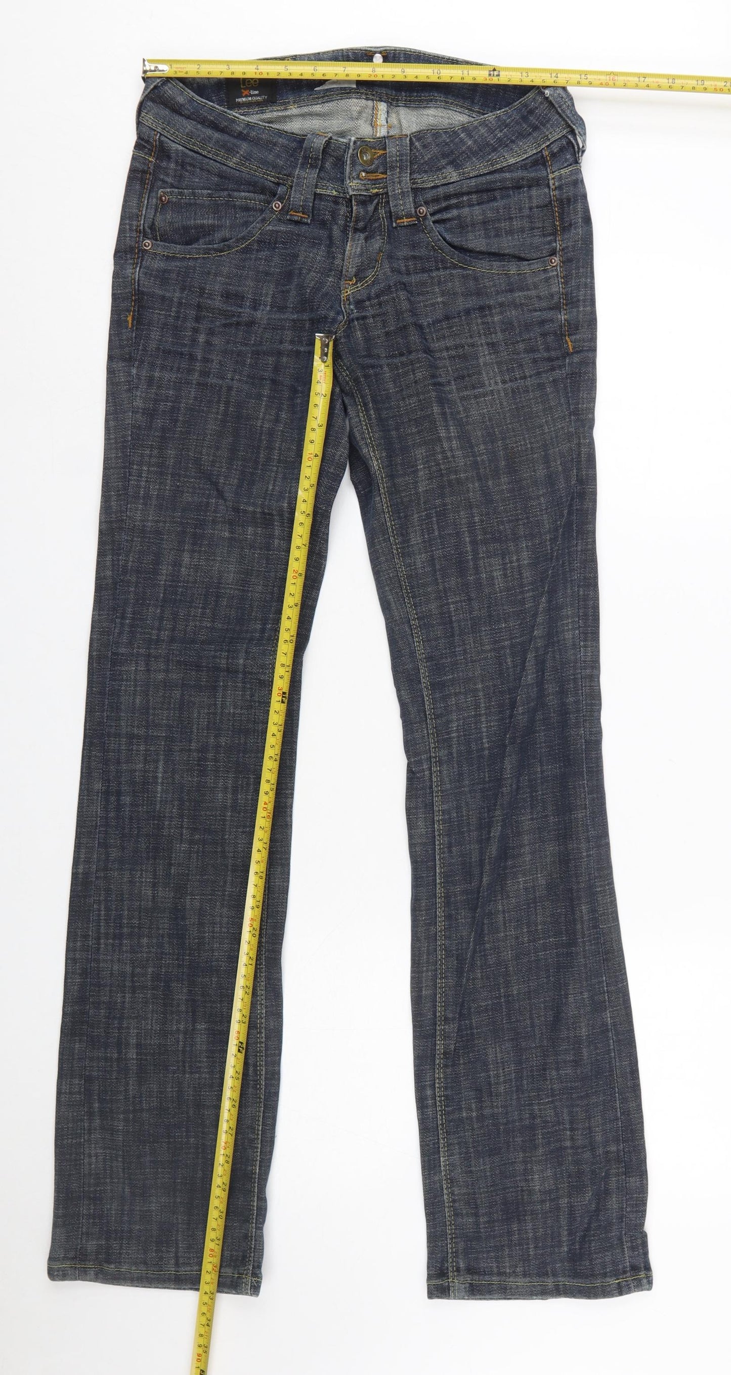 Lee Women Blue Straight Stretch Denim Jeans Size 10