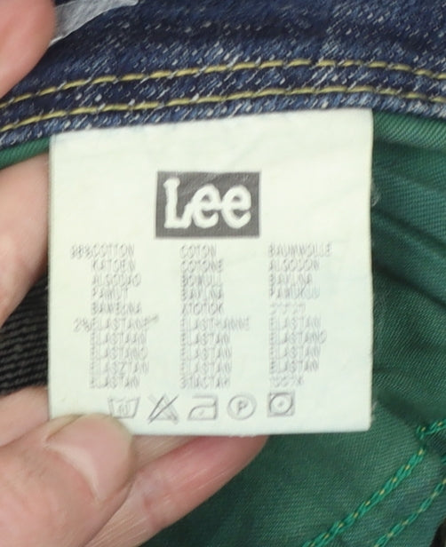 Lee Women Blue Straight Stretch Denim Jeans Size 10