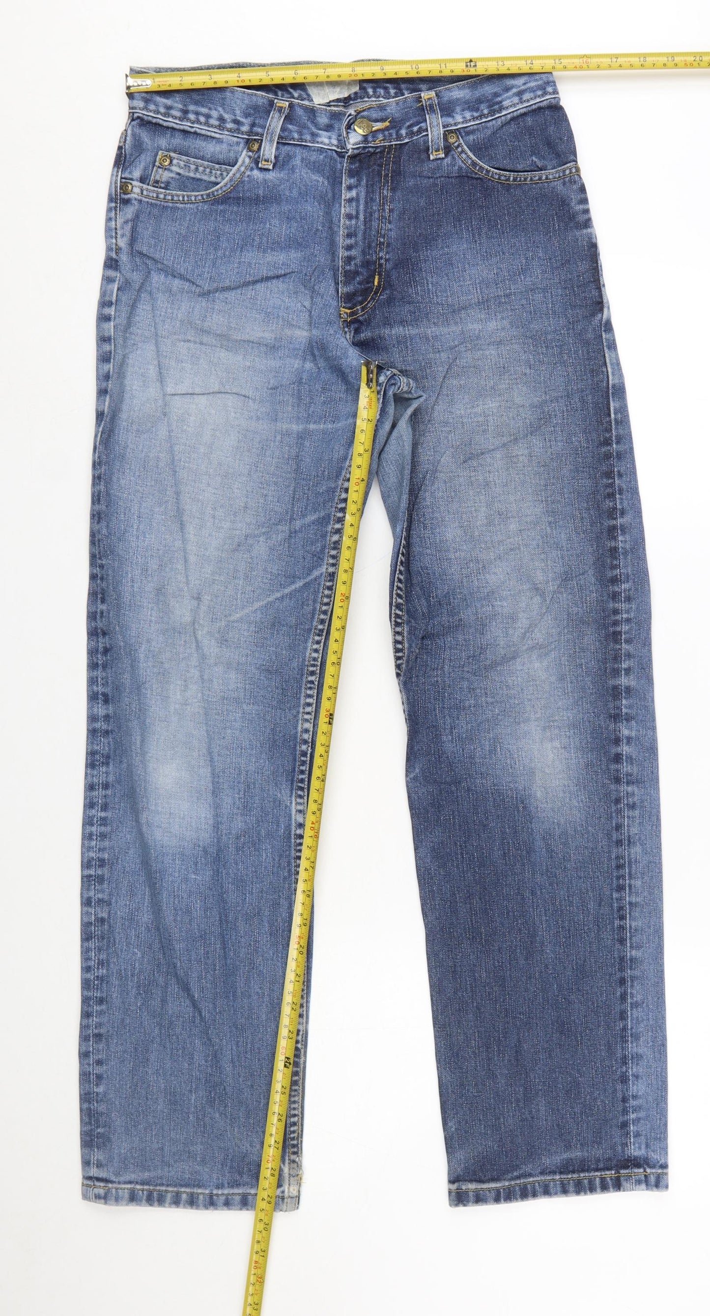 Lee Men's Blue Denim Straight Jeans 30x30 Regular Fit