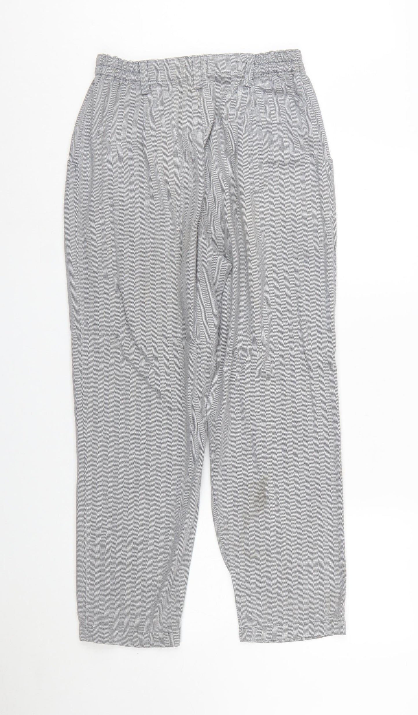 Lee Women's Grey Herringbone Cotton Chino Trousers Size 10 Petite