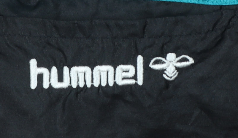 Hummel Men's Black Windbreaker Track Trousers Size L Retro 90s