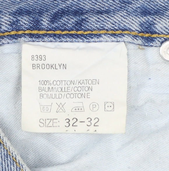 Lee Men's Blue Regular Fit Denim Jeans 32W 32L Retro Style
