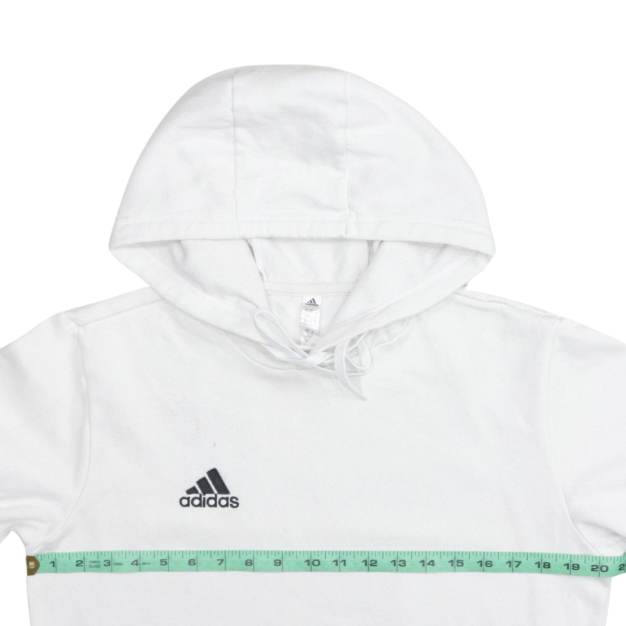 Adidas Men's White Pullover Hoodie Size S Sports Fleece Sweatshirt
