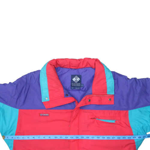 Columbia Mens Red Blue Colourblock Windbreaker Jacket L