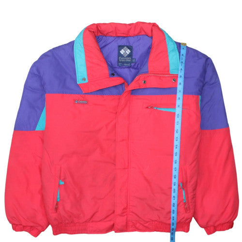 Columbia Mens Red Blue Colourblock Windbreaker Jacket L