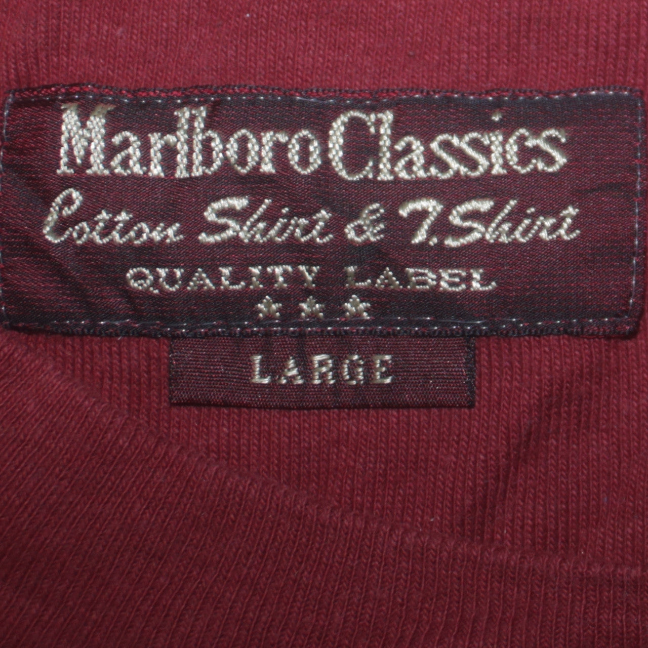 Marlboro Classics Women Red Long Sleeve Cotton T-Shirt Size L