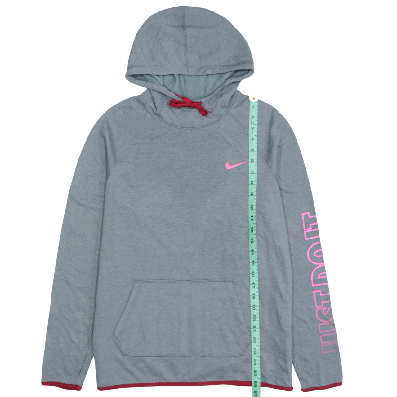 Nike Womens Grey Dri-FIT Pullover Hoodie Size L Long Sleeve