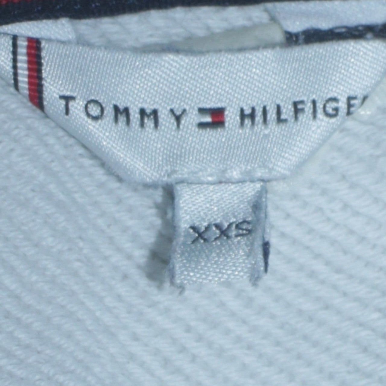 Tommy Hilfiger Womens White XXS Pullover Hoodie with Logo Design