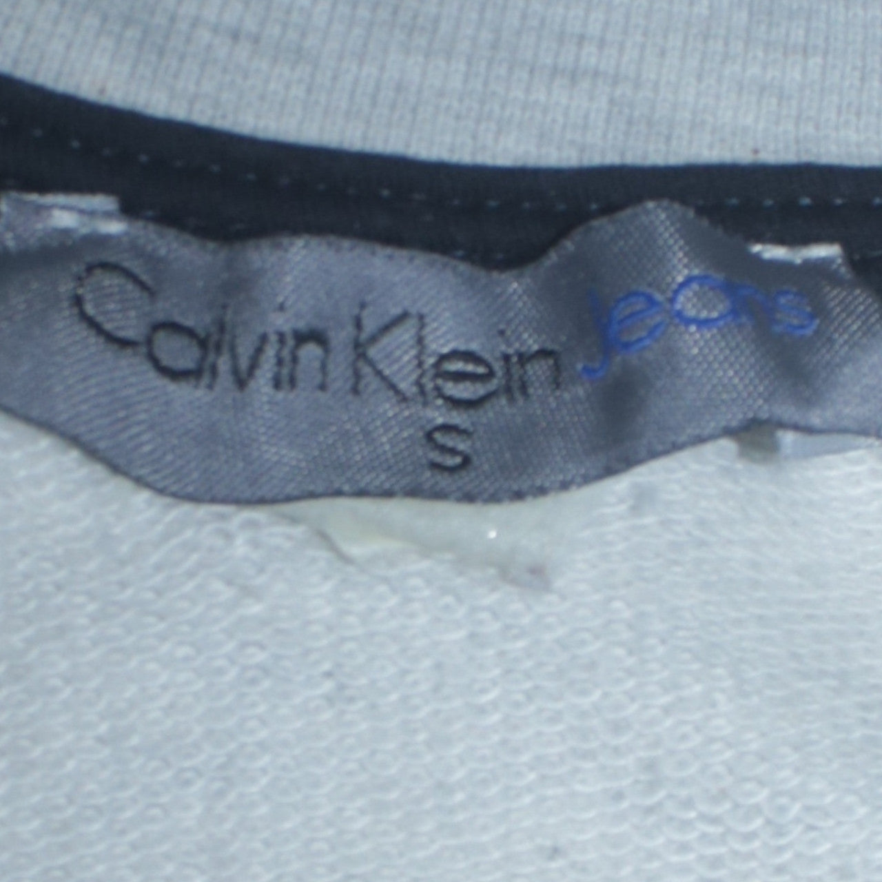 Calvin Klein Men Grey Cotton Logo Pullover Sweatshirt Size S