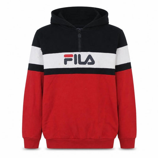 Fila Boys Multicoloured 13-15 Years Pullover Hoodie with Logo and Zip Detail