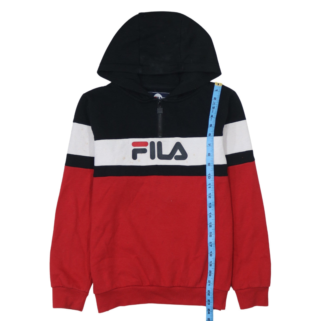 Fila Boys Multicoloured 13-15 Years Pullover Hoodie with Logo and Zip Detail