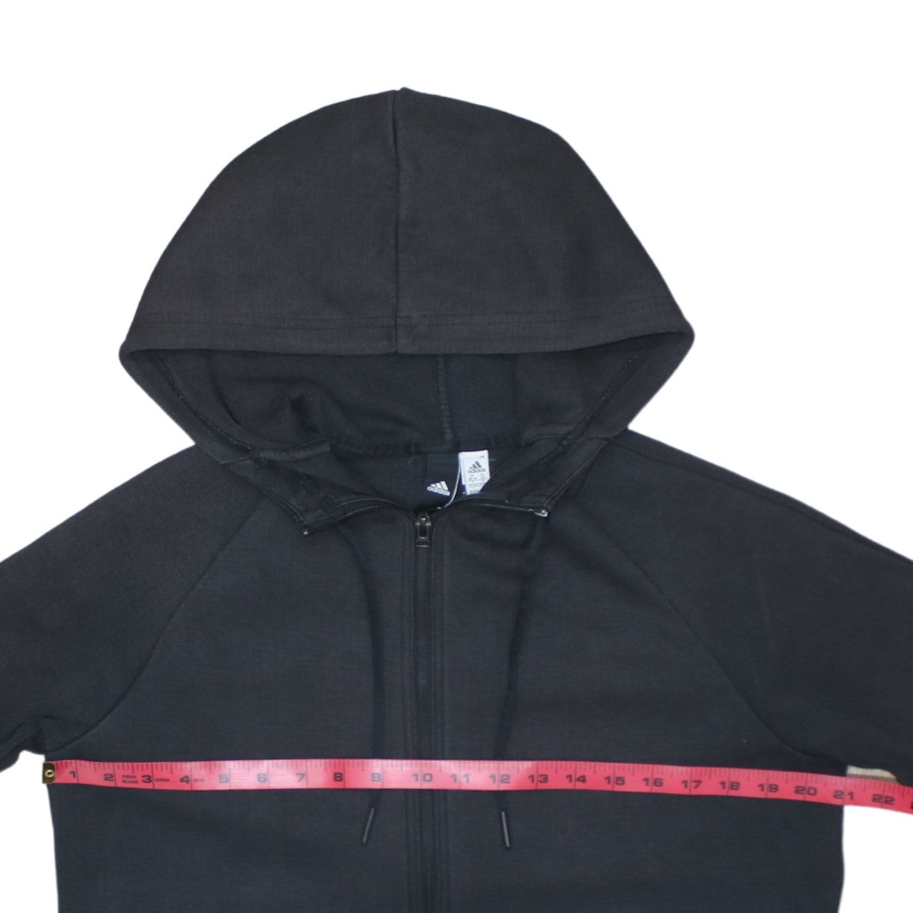 Adidas Women Black XS Full Zip Hooded Longline Sweatshirt Dress