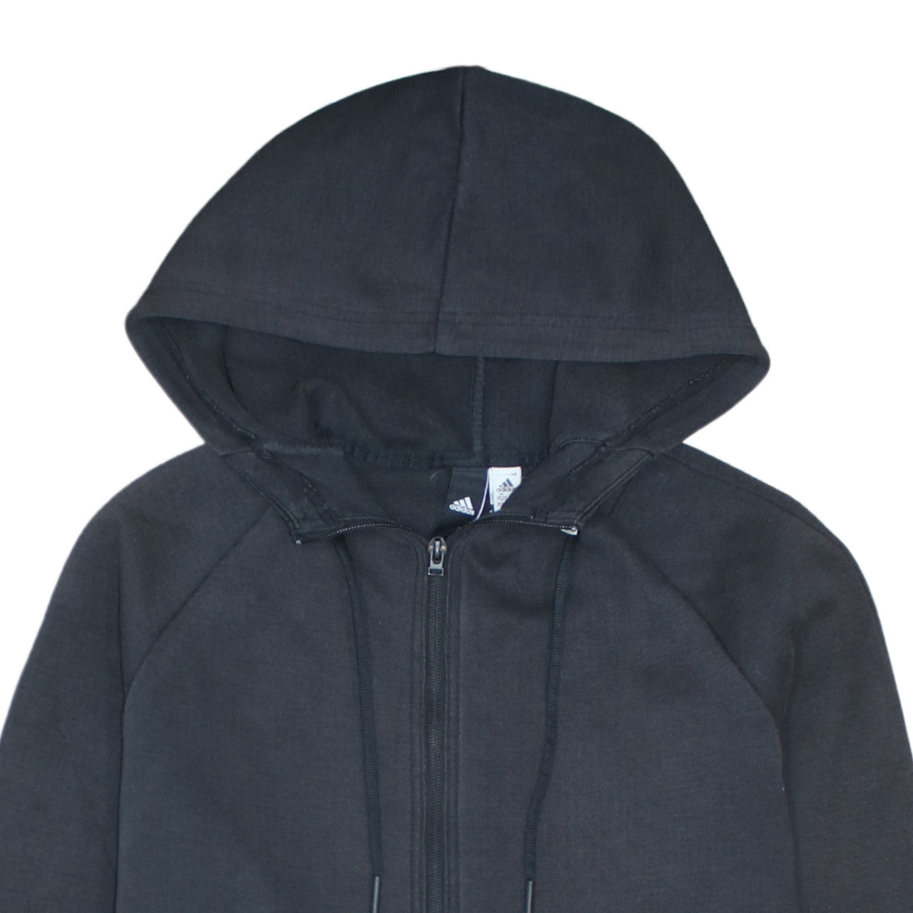Adidas Women Black XS Full Zip Hooded Longline Sweatshirt Dress